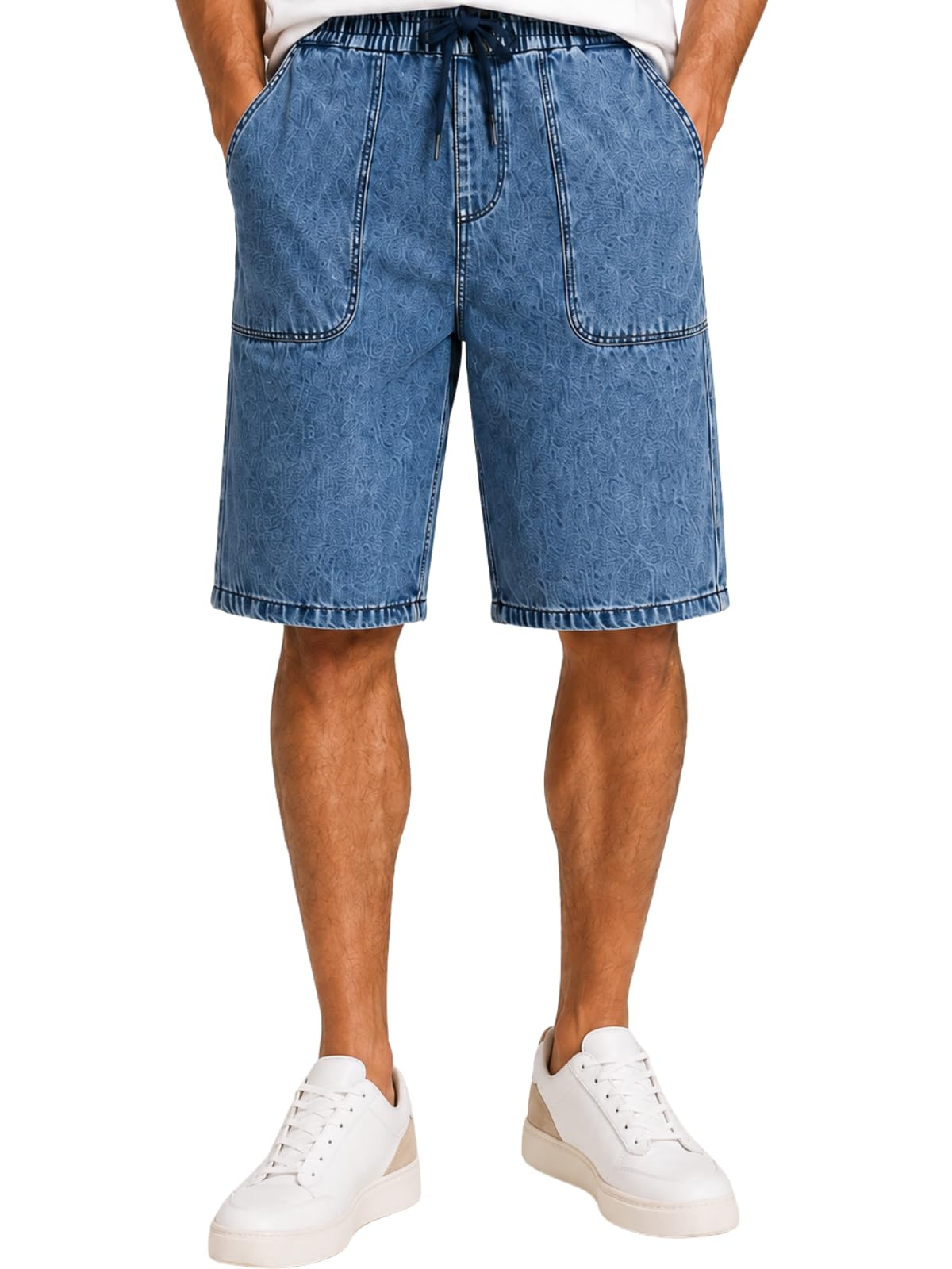 GRECIILOOKS Denim Shorts for Men | Mens Shorts Casual Knee Length